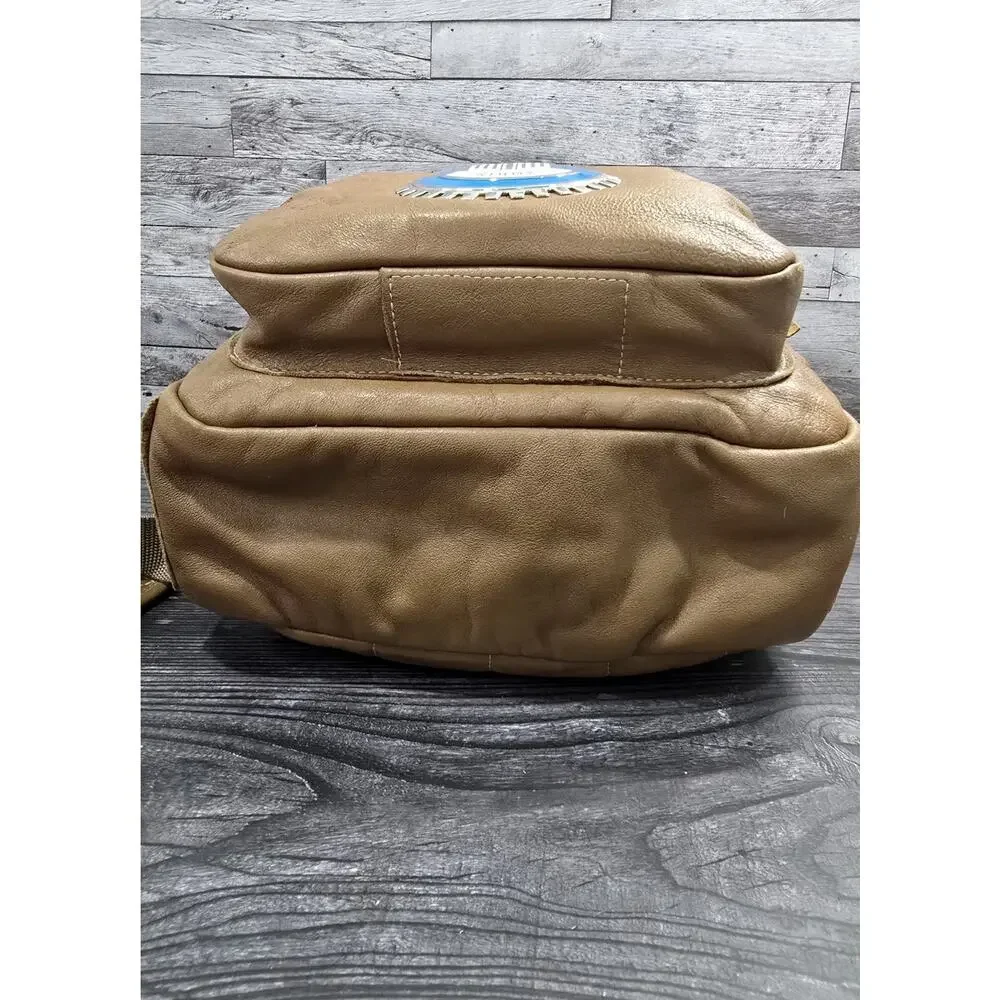 Custom One-of-a-Kind Triumph Moto & Auto Leather Backpack - Vintage Badges